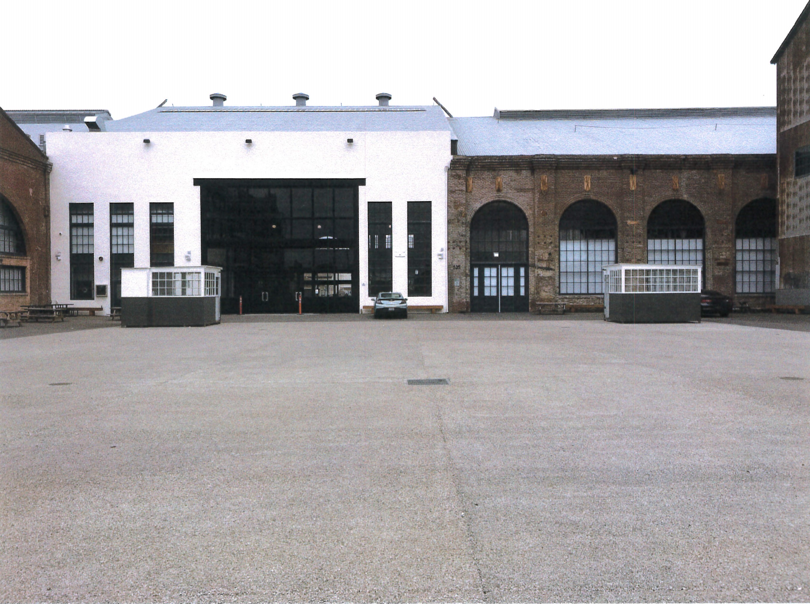 Building 113 South side, rear view of connector